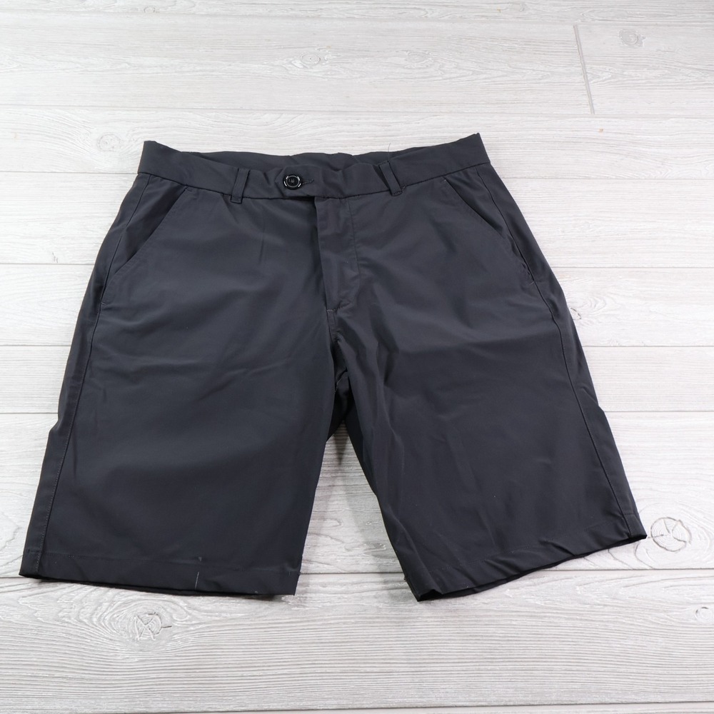 Greyson Mountauk Shorts Men's Size 32 Solid Black Golf Performance Chino